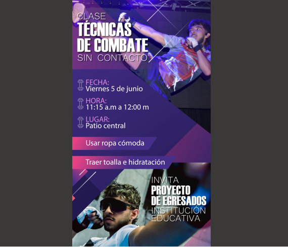 Invitación clase de técnicas de combate